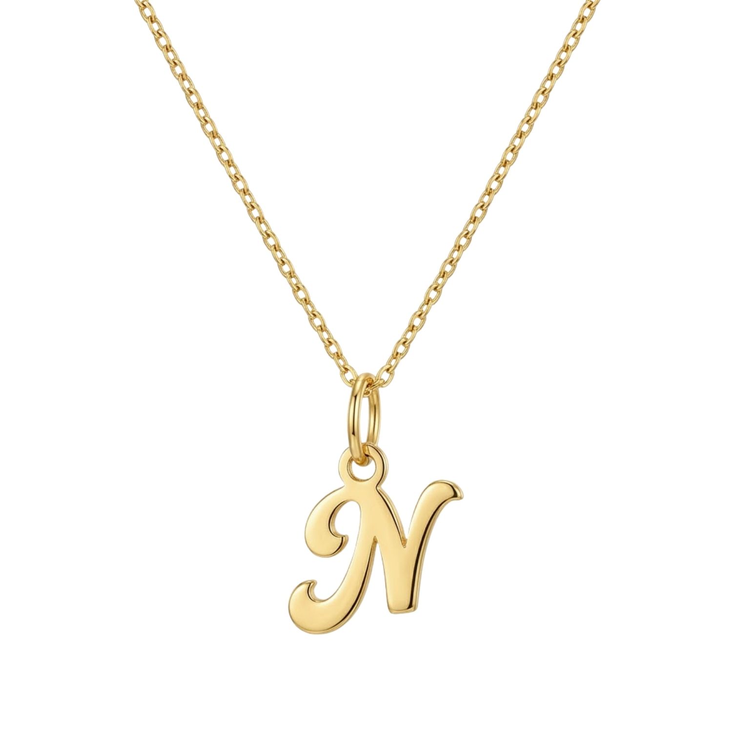 Colgante de Oro Miel 18kt Letra Gótica N 3