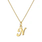 Colgante de Oro Miel 18kt Letra Gótica N - Miniatura 3