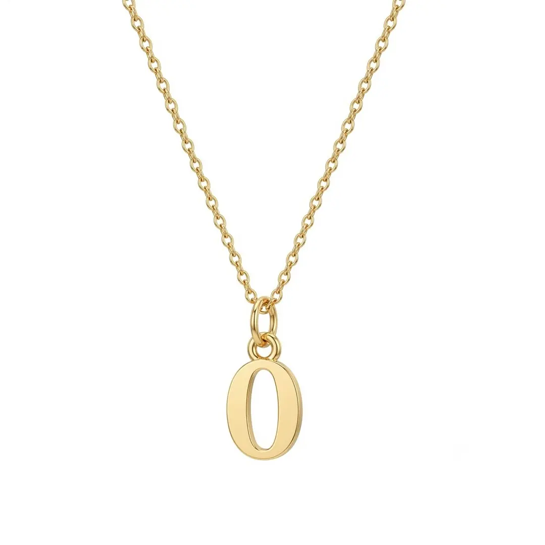 Colgante de Oro Miel 18kt Letra Gótica O 3