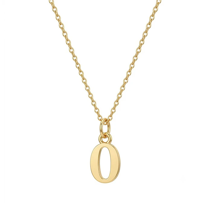 Colgante de Oro Miel 18kt Letra Gótica O 3