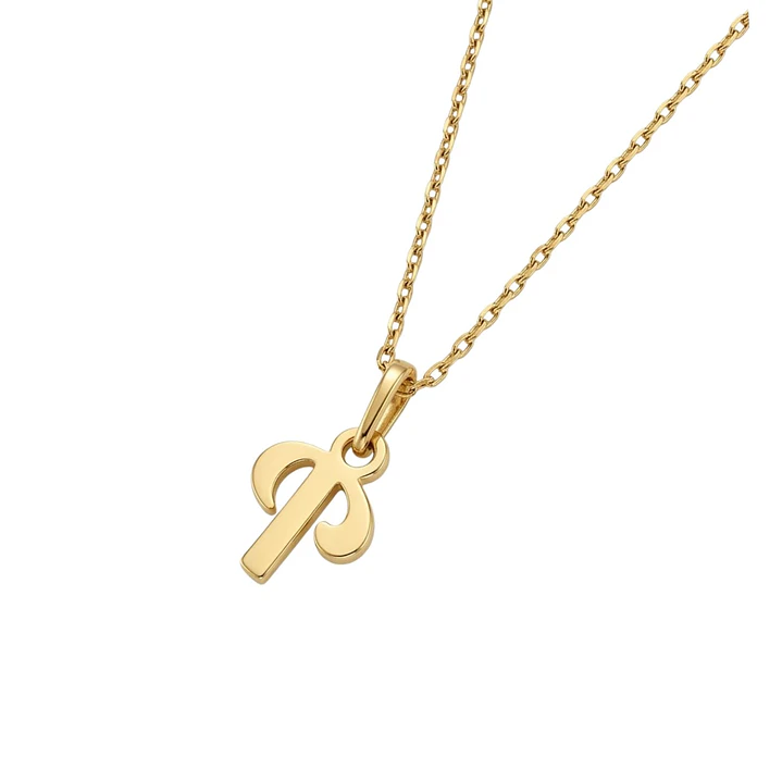 Colgante de Oro Miel 18kt Letra Gótica P 2