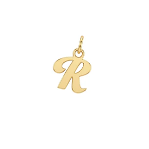 Colgante de Oro Miel 18kt Letra Gótica R