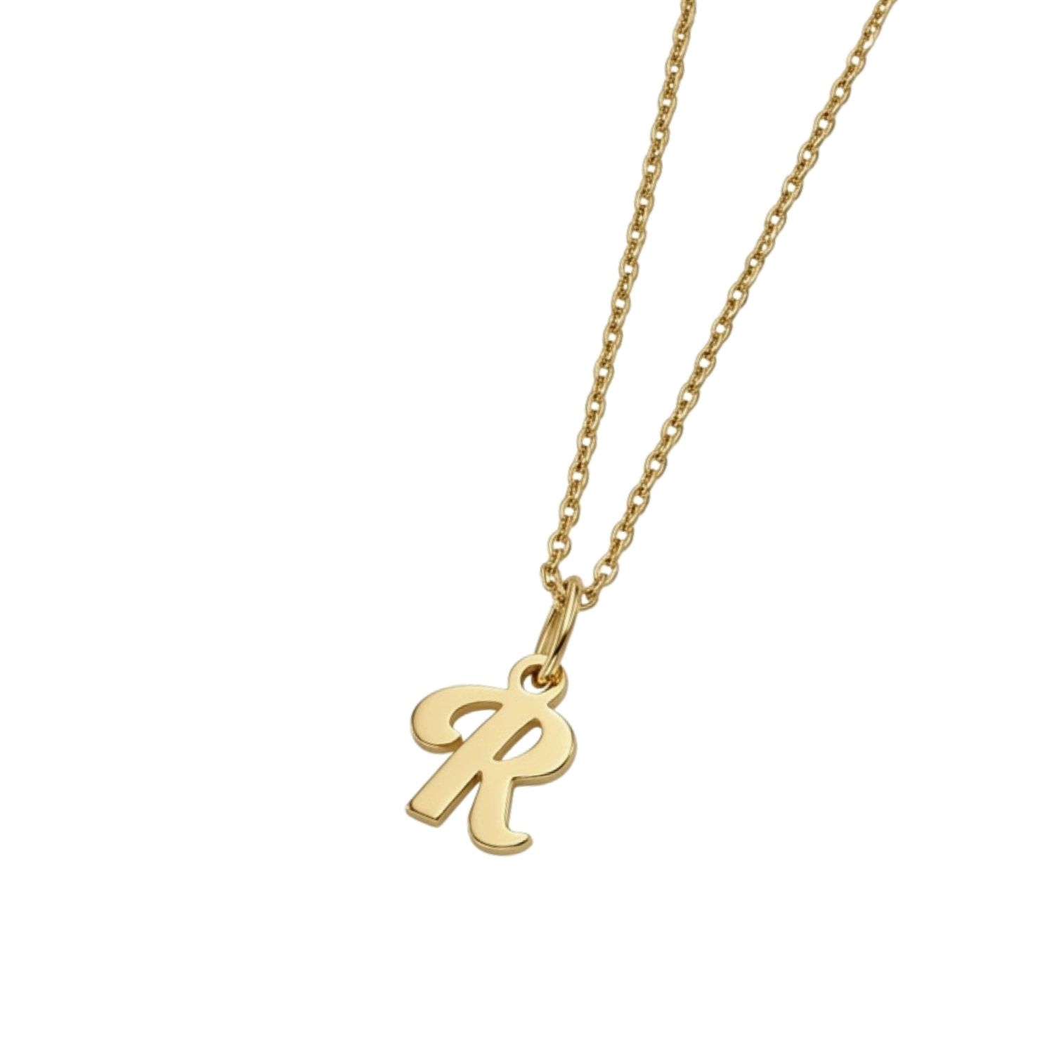 Colgante de Oro Miel 18kt Letra Gótica R 2