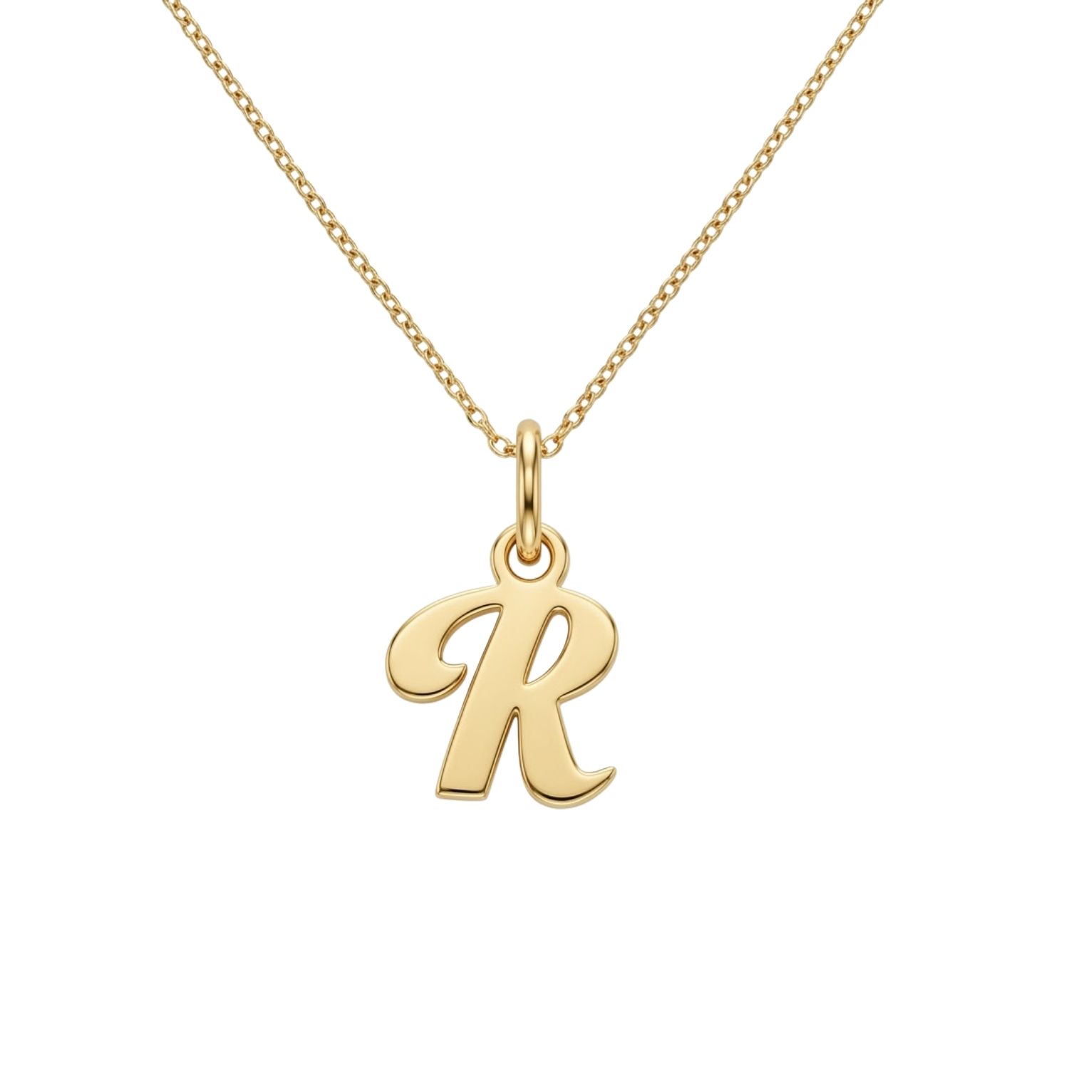Colgante de Oro Miel 18kt Letra Gótica R 3