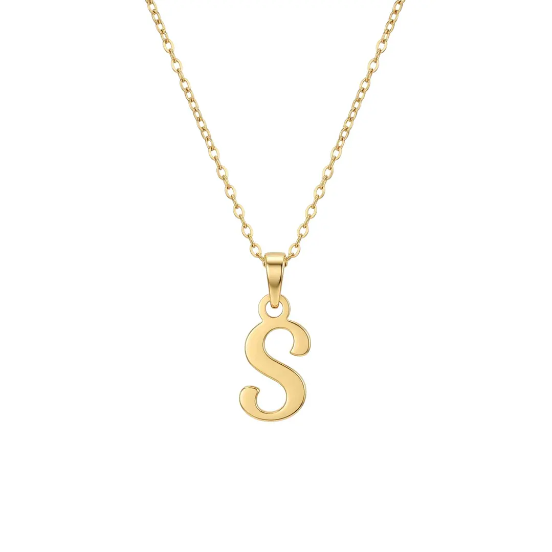 Colgante de Oro Miel 18kt Letra Gótica S 3
