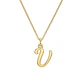 Colgante de Oro Miel 18kt Letra Gótica V - Miniatura 3