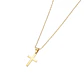 Colgante de Oro Miel 18kt Cruz Plana Pequeñ - Miniatura 2