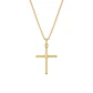 Colgante de Oro Miel 18kt Cruz Tubo Pequeña - Miniatura 3