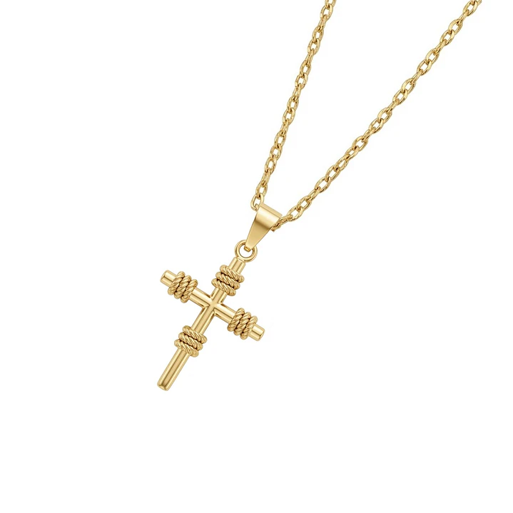 Colgante de Oro Miel 18kt Cruz Nudo  Pequeña 2