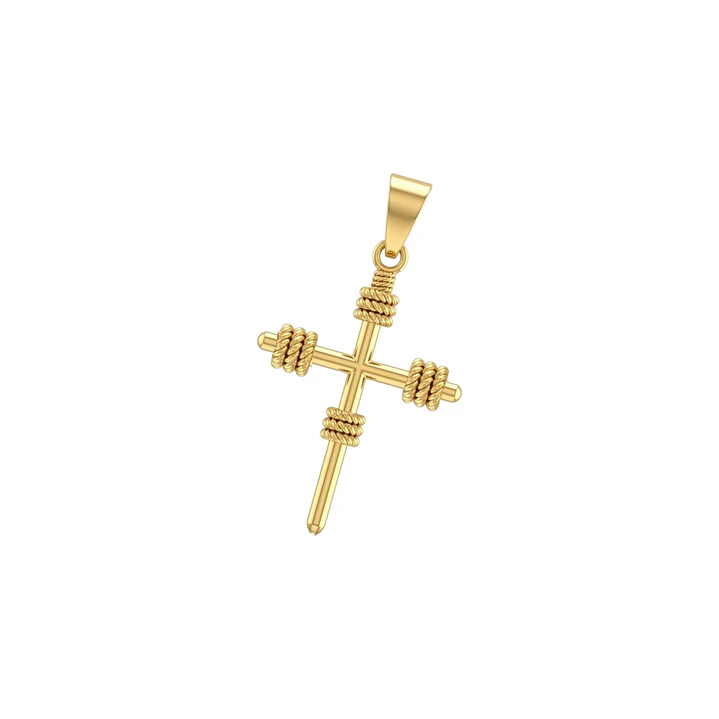 Colgante de Oro Miel 18kt Cruz Mediana 1
