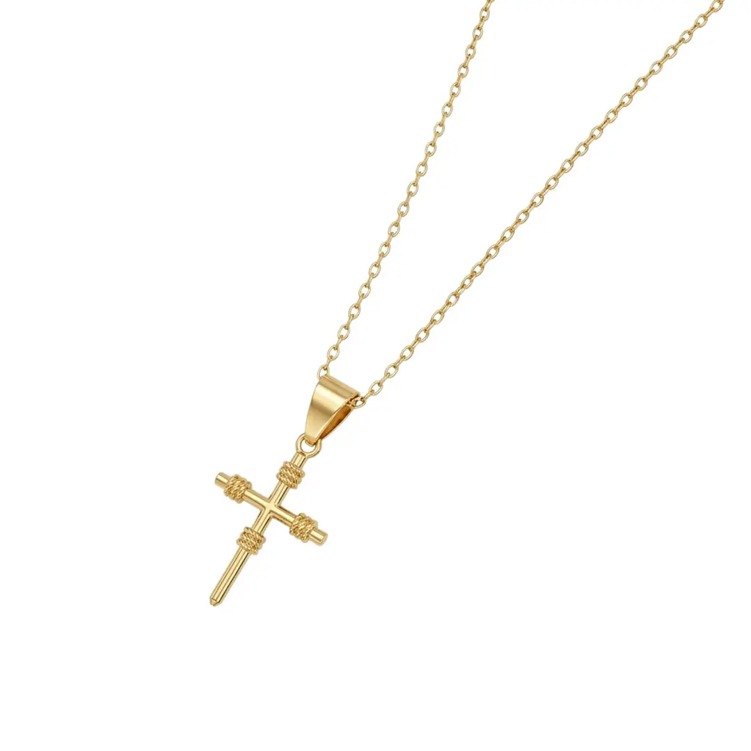 Colgante de Oro Miel 18kt Cruz Mediana 2