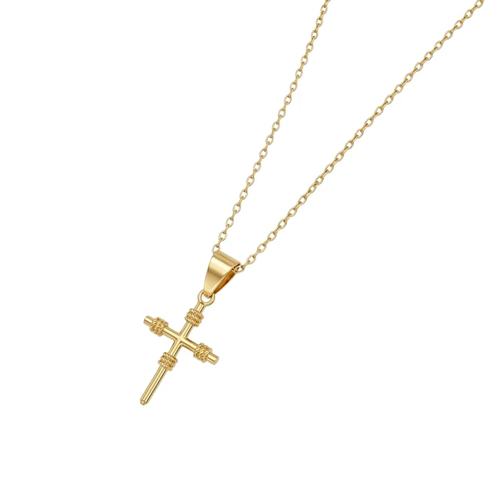 Colgante de Oro Miel 18kt Cruz Mediana 2