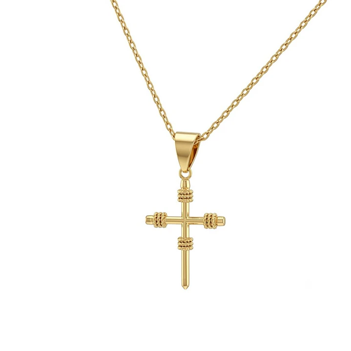 Colgante de Oro Miel 18kt Cruz Mediana 3