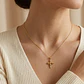 Colgante de Oro Miel 18kt Cruz Mediana - Miniatura 4