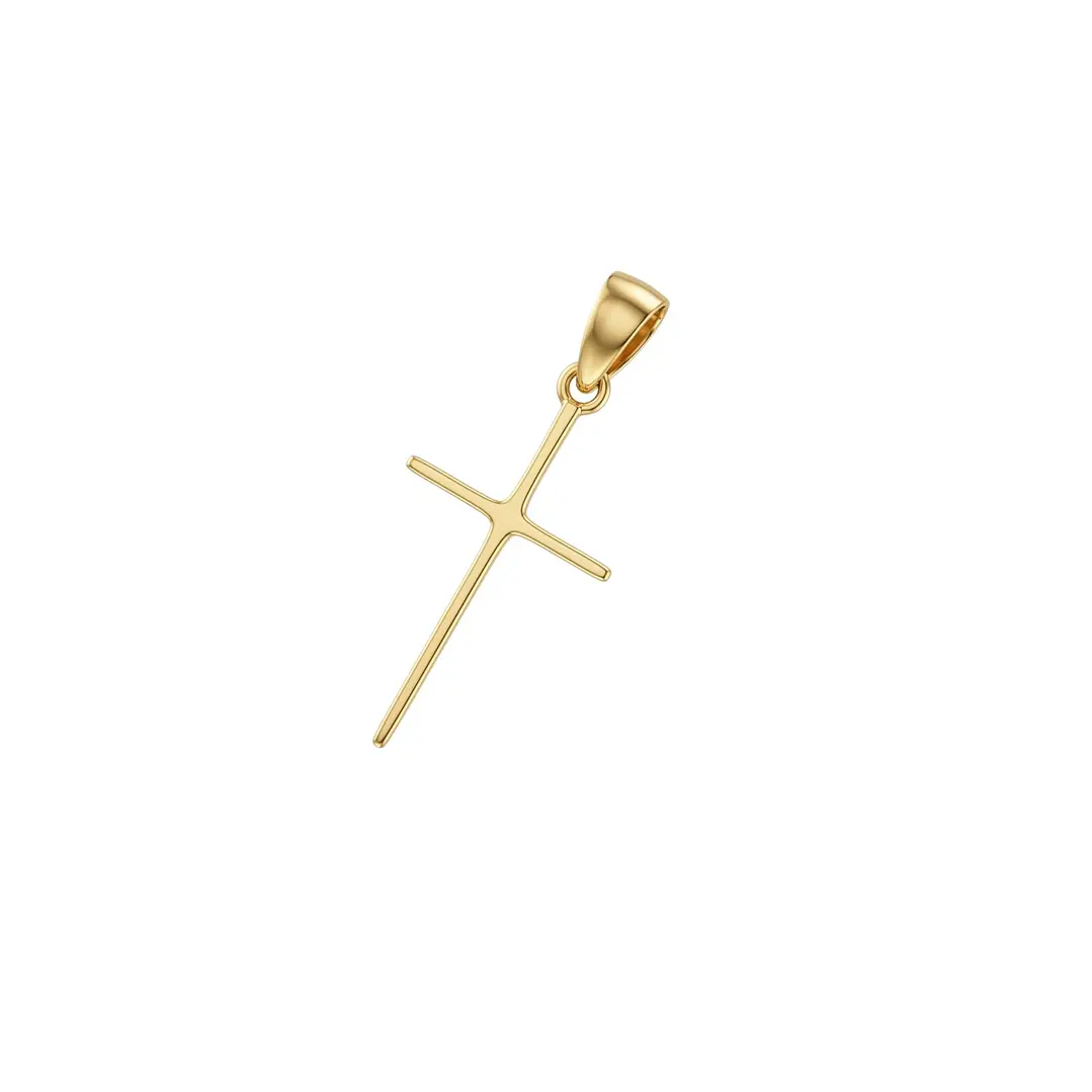 Colgante de Oro Miel 18kt Cruz Lisa 1