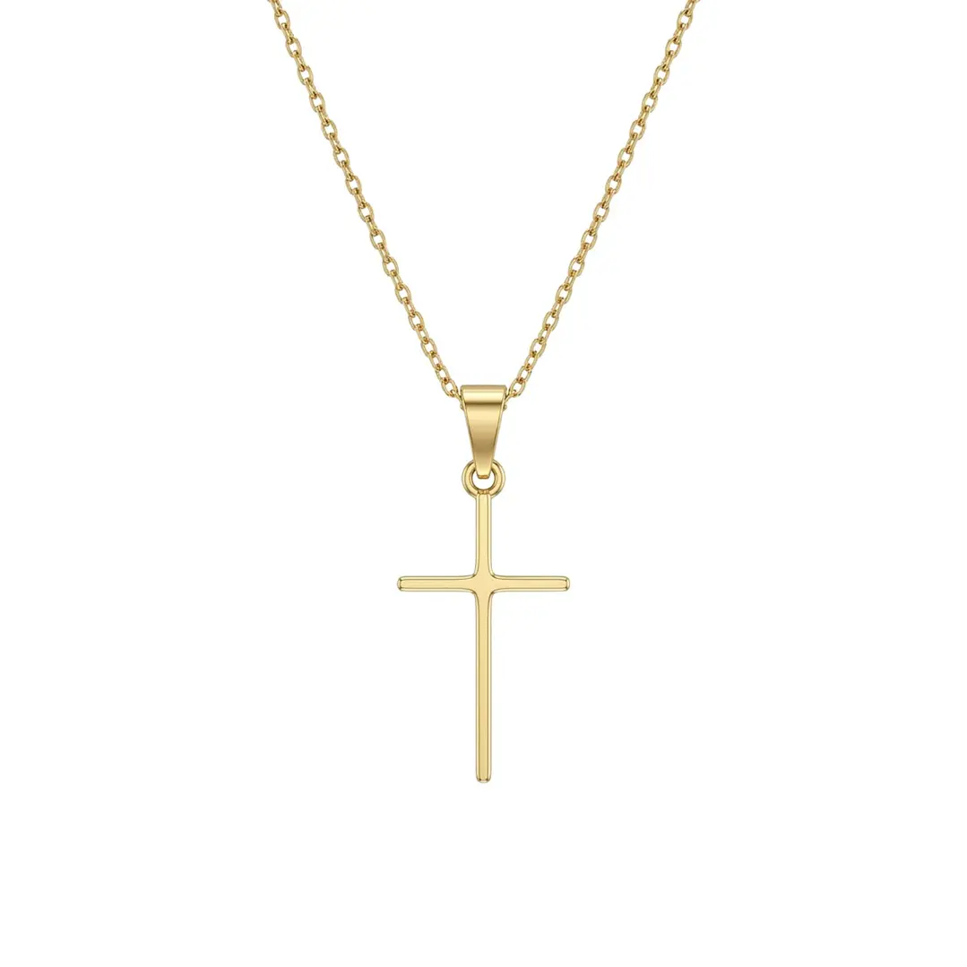 Colgante de Oro Miel 18kt Cruz Lisa 3