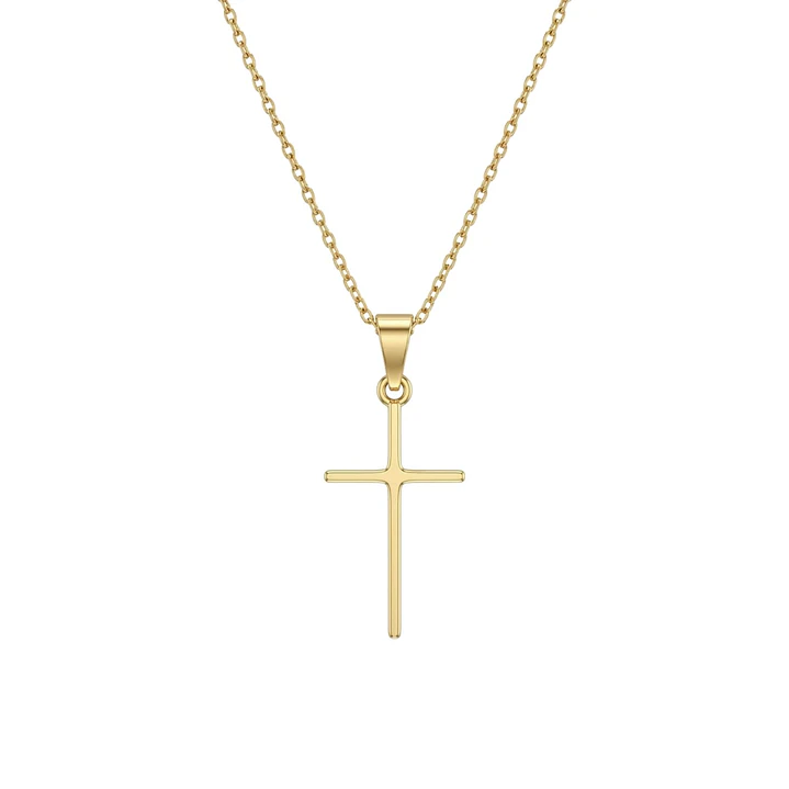 Colgante de Oro Miel 18kt Cruz Lisa 3