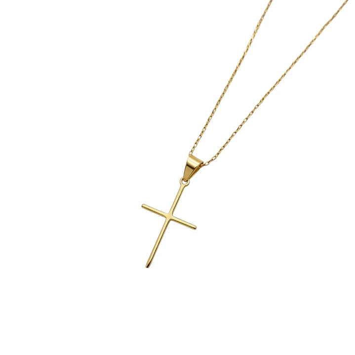 Colgante de Oro Miel 18kt Cruz Relieve 15X25mm 2