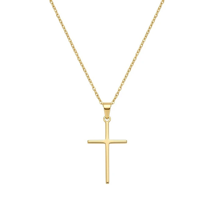 Colgante de Oro Miel 18kt Cruz Relieve 15X25mm 3