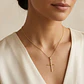 Colgante de Oro Miel 18kt Cruz Relieve 15X25mm - Miniatura 4