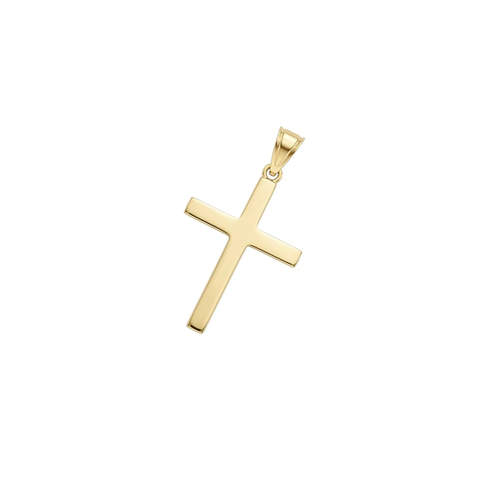 Colgante de Oro Miel 18kt Cruz Delgada 1