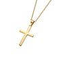 Colgante de Oro Miel 18kt Cruz Delgada - Miniatura 2