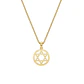 Colgante de Oro Miel 18kt Estrella David Contorno - Miniatura 3