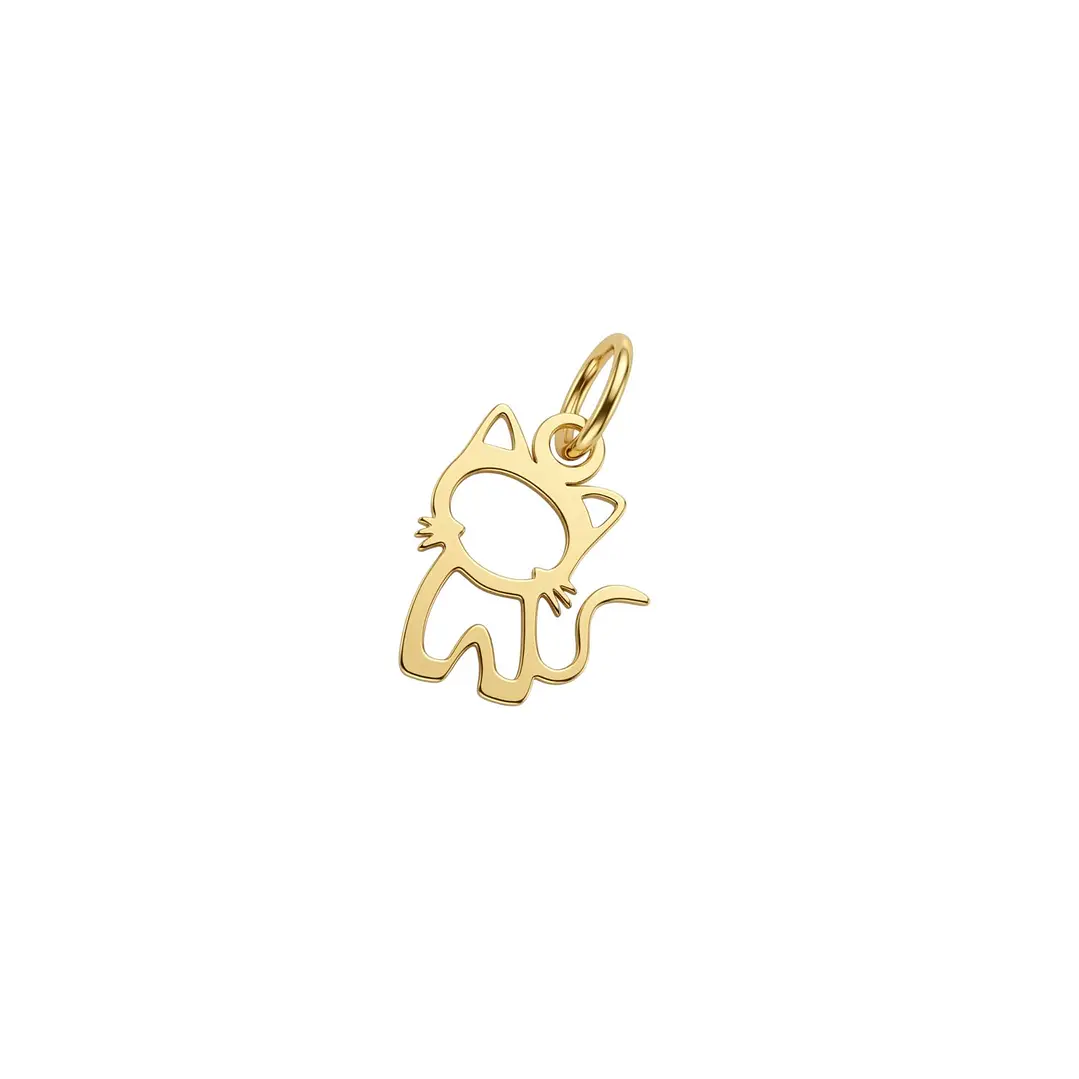Colgante de Oro Miel 18kt Gatito Grande 1