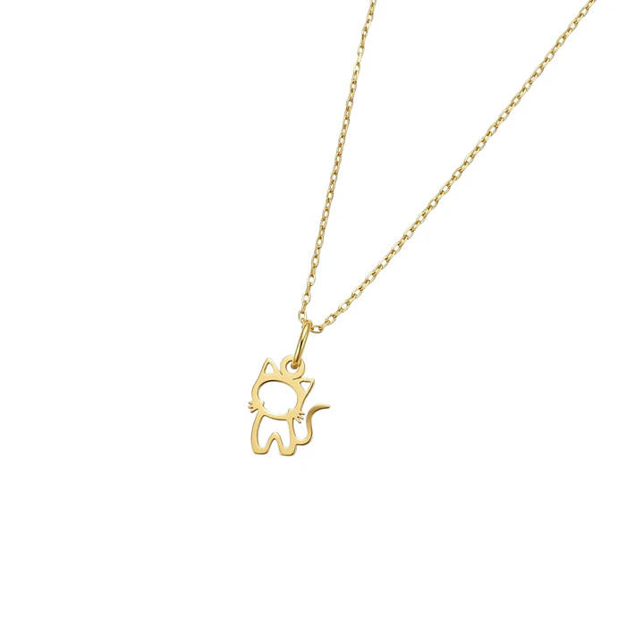 Colgante de Oro Miel 18kt Gatito Grande 2