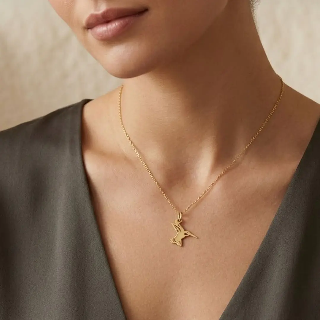 Colgante de Oro Miel 18kt Colibri 4