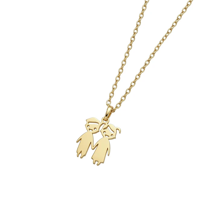 Colgante de Oro Miel 18kt Niños Pequeños 2