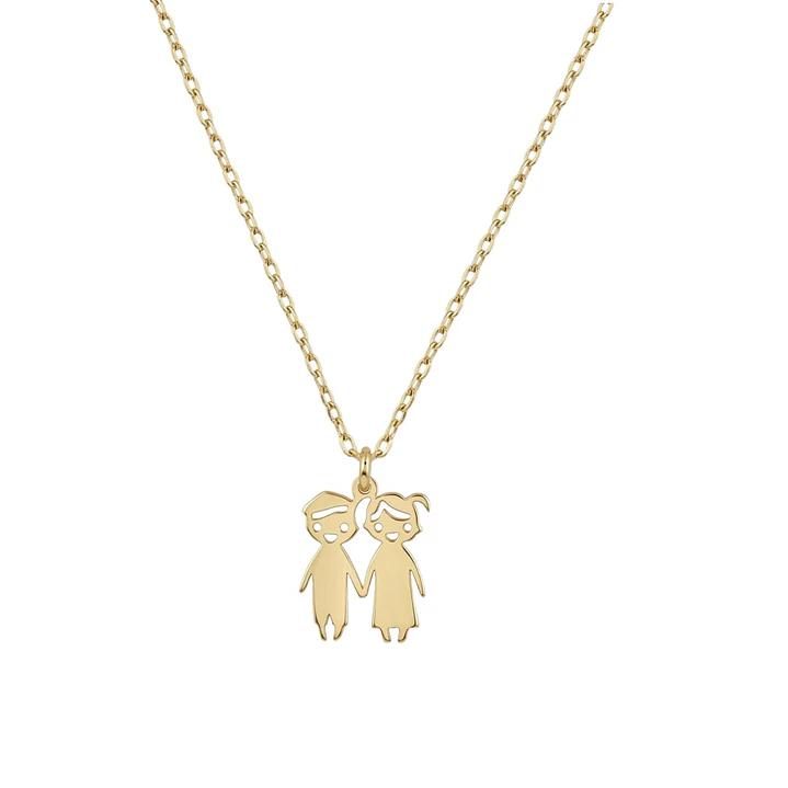 Colgante de Oro Miel 18kt Niños Pequeños 3
