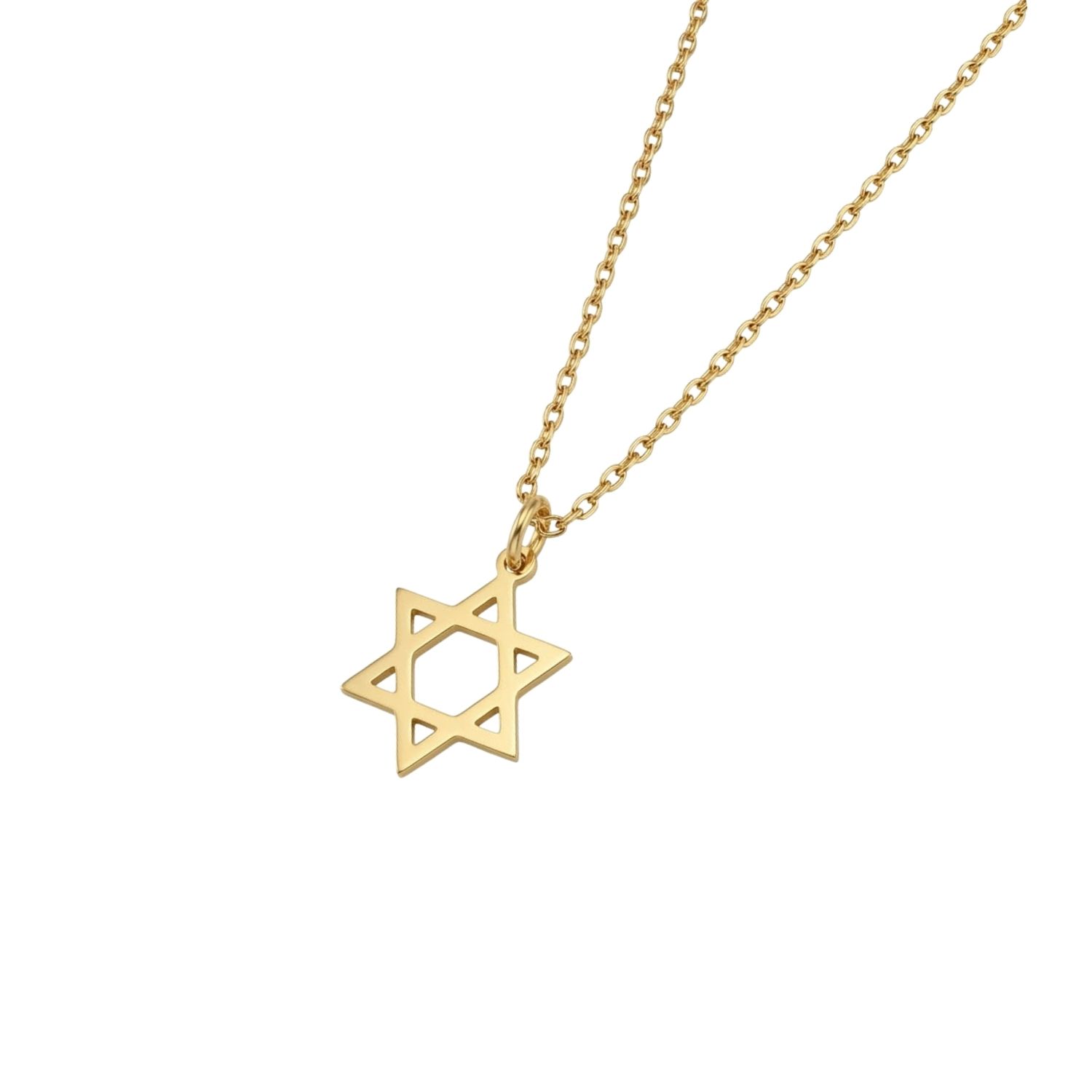 Colgante de Oro Miel 18kt Estrella de David Calada 2