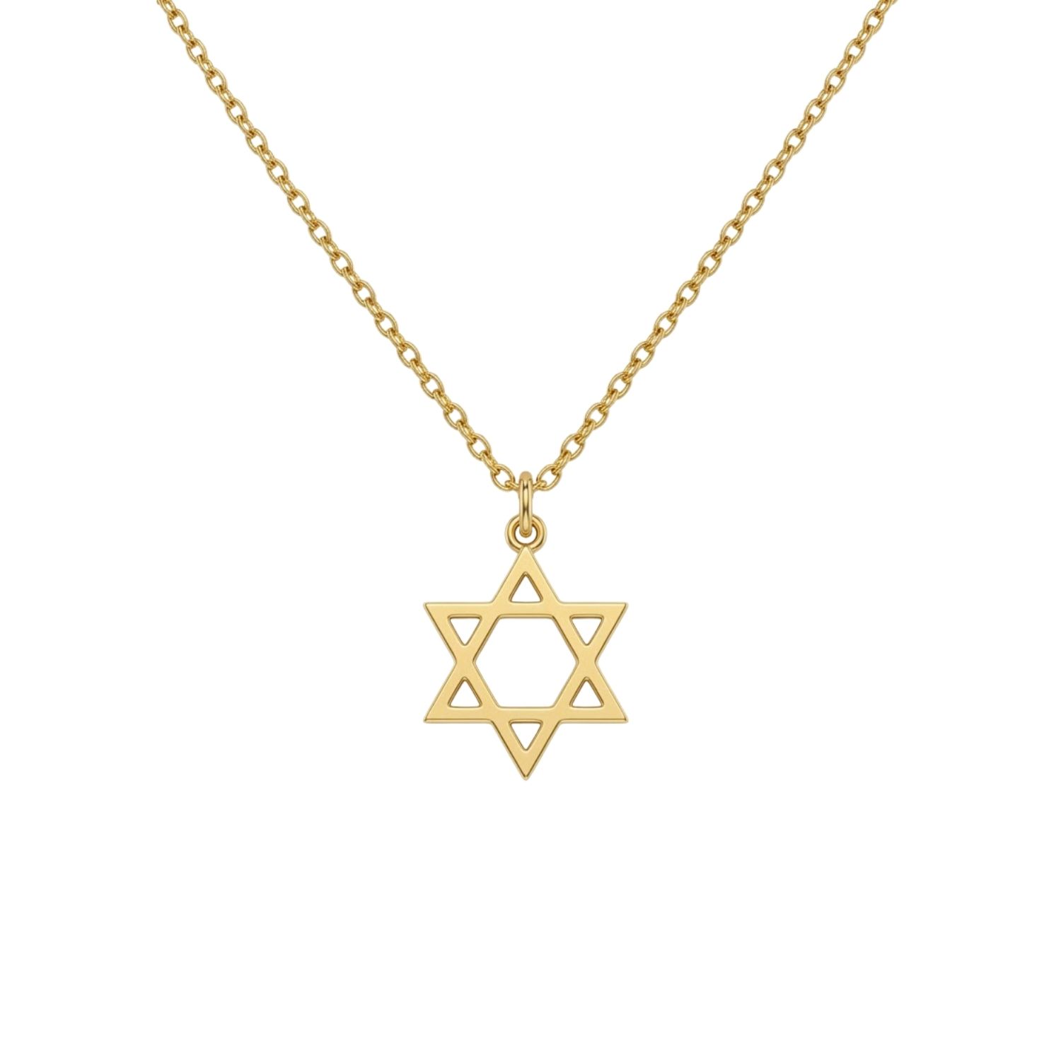 Colgante de Oro Miel 18kt Estrella de David Calada 3