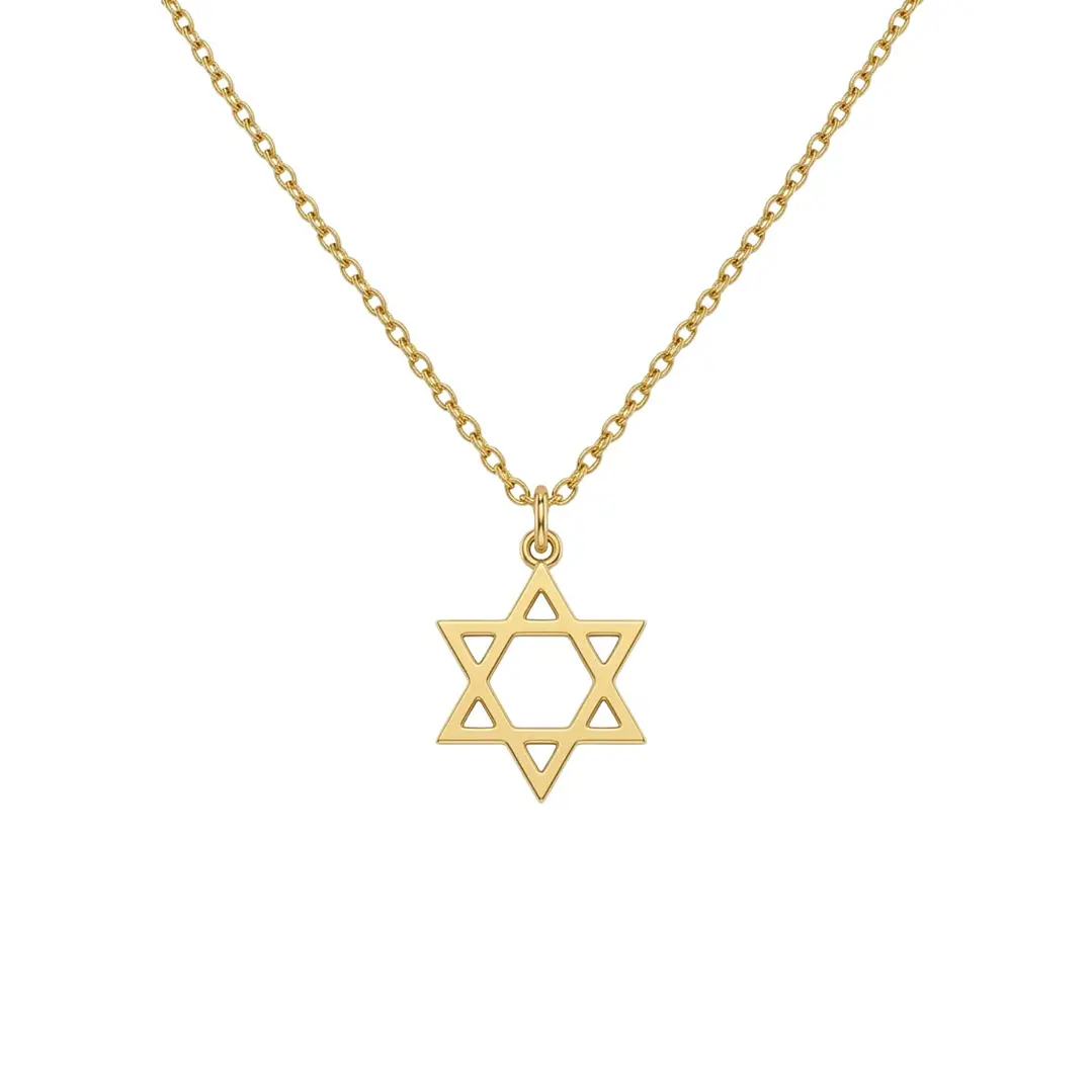 Colgante de Oro Miel 18kt Estrella de David Calada 3