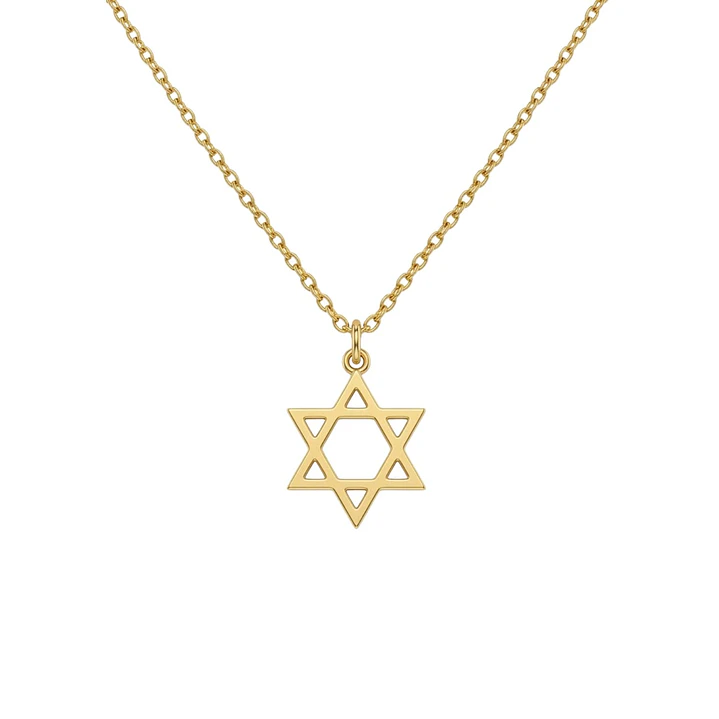 Colgante de Oro Miel 18kt Estrella de David Calada 3