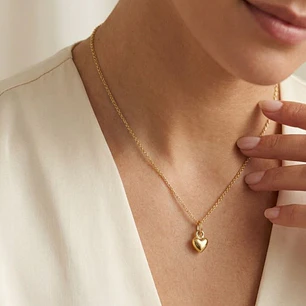 Colgante de Oro Miel 18kt Corazón Chico
