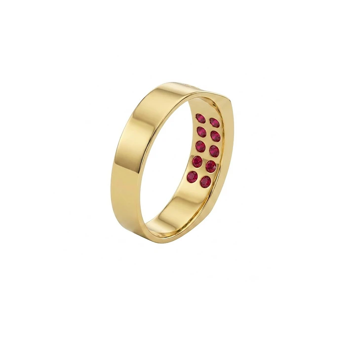 Anillo Oro Miel 18kt Esencia Rubí 3