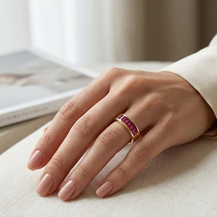 Anillo Oro Miel 18kt Esencia Rubí