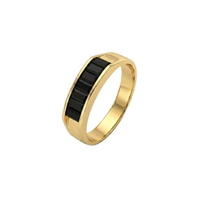 Anillo Oro Miel 18kt Esencia Ónix