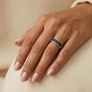 Anillo Oro Miel 18kt Esencia Zafiro