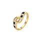 Anillo Oro Miel 18kt Vínculo con Zafiros y Circonitas - Miniatura 1