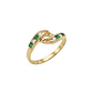 Anillo Oro Miel 18kt Vínculo con Esmeraldinas y Circonitas - Miniatura 2