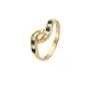 Anillo Oro Miel 18kt Vínculo con Ónix y Circonitas - Miniatura 1