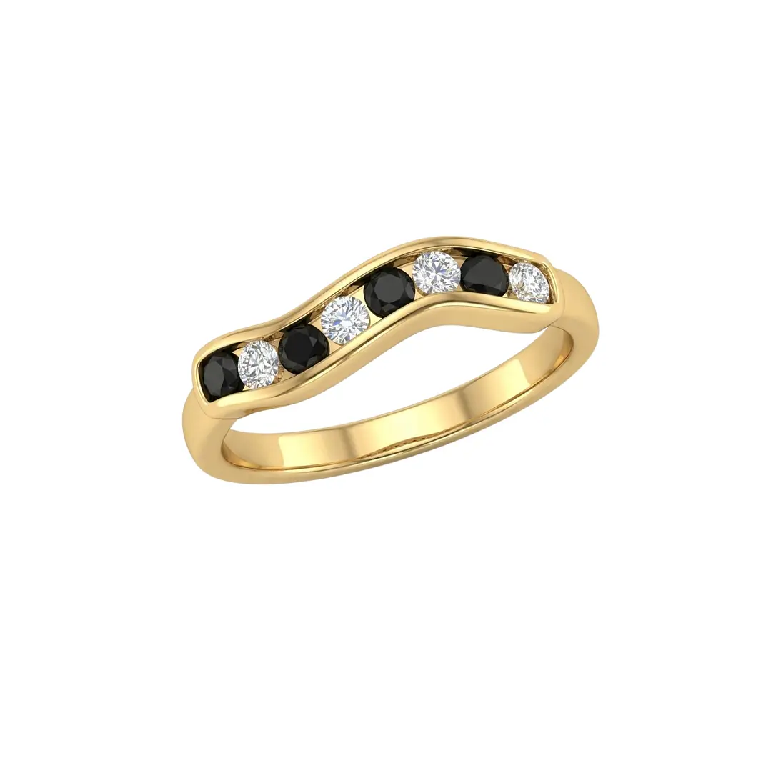 Anillo Oro Miel 18kt Brisa con Ónix y Circonitas 2