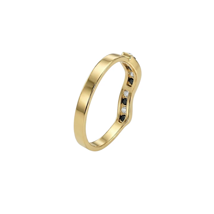 Anillo Oro Miel 18kt Brisa con Ónix y Circonitas 3