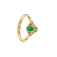 Anillo Oro Miel 18kt Imperial con Esmeraldina y Circonitas - Miniatura 3