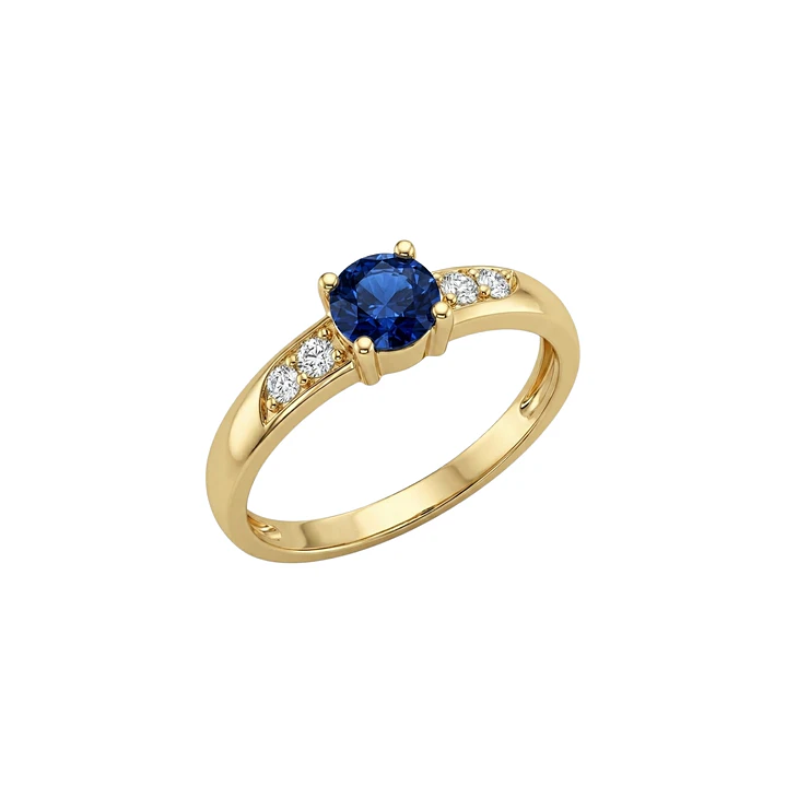 Anillo Oro Miel 18kt Eclipse con Zafiro y Circonitas 2