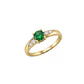 Anillo Oro Miel 18kt Solitario con Esmeraldina y Circonitas - Miniatura 2