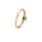 Anillo Oro Miel 18kt Solitario con Esmeraldina y Circonitas - Miniatura 3